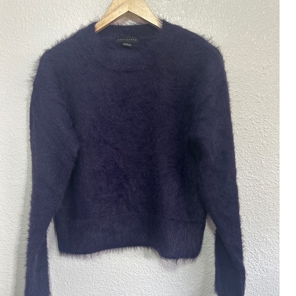 Sanctuary Sweaters - NWOT Sanctuary Womens Eyelash Knit Fuzzy Sweater Purple Crew Neck Size S